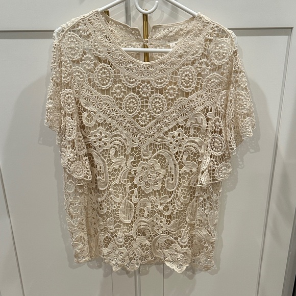 Adiva Tops - NWT Adiva Elegant Lace Women’s Top in Cream